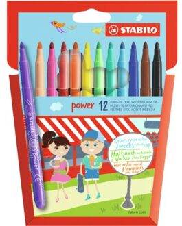 STABILO Viltstift STABILO Power 280 etui a 12 kleuren