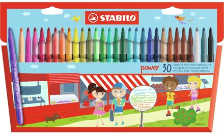 STABILO Viltstift STABILO Power 280 etui a 30 kleuren