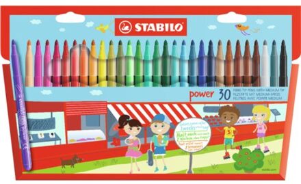 STABILO Viltstift STABILO Power 280 etui a 30 kleuren