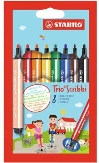 STABILO Viltstift STABILO Scribbi 368 etui a 8 kleuren