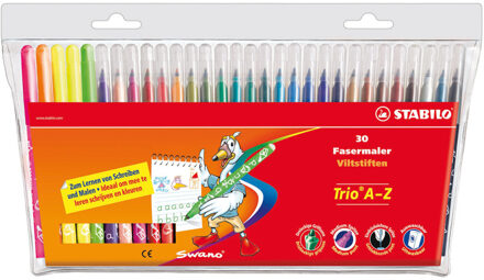 STABILO Viltstift STABILO Trio A-Z etui a 30 kleuren