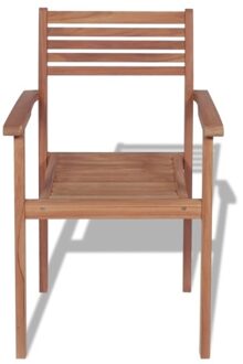 Stackable outdoor chairs in teak wood 4 units