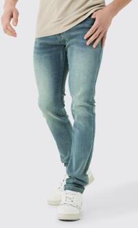Stacked Stretch Skinny Jeans In Antiek Blauw, Antique Blue - 28R