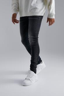 Stacked Stretch Skinny Jeans, Washed Black - 32R