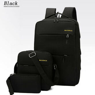 Stad Tas Laptop Rugzak Schooltas Business Case Rugzak Reizen College Unisex Solid Canvas Tassen 3 Pcs