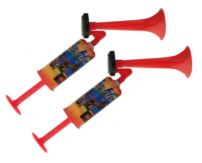 Stadion toeter/luchthoorn met handpomp - 5x - op luchtdruk - 40 cm