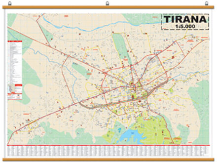Stadskaart 703 Tirana | 120 x 160 cm | Vektor