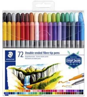 Staedtler Kleurstift Staedtler dubbele punt fijn en ultrafijn etui a 72 stuks assorti