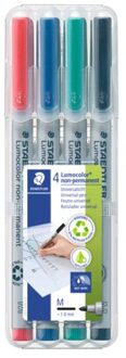 Staedtler Viltstift Staedtler Lumocolor 315 non permanent M set a 4 stuks assorti