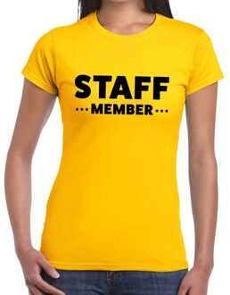 Staff member / personeel tekst t-shirt geel dames L