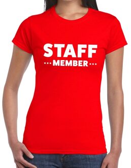 Staff member / personeel tekst t-shirt rood dames 2XL