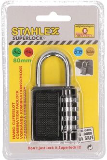 Stahlex 4 cijferig hangslot / cijferslot 80 mm - Hangsloten Multikleur