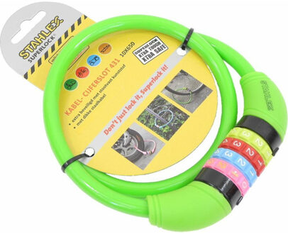 Stahlex Cijfer kabelslot - groen - 10 x 650 mm - fietsslot - Fietssloten