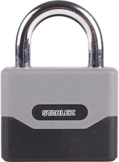 Stahlex Hangslot - chroom grijs - zinklegering - 95 mm - 4-cijferig cijferslot