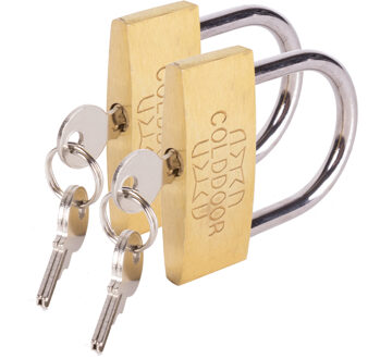 Stahlex Hangslot met 3 sleutels - 2x - 60 mm - messing - kofferslot