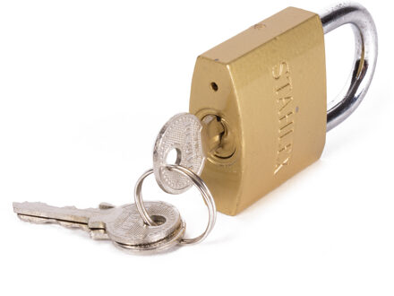 Stahlex Hangslot met 3 sleutels - 38 mm - messing - kofferslot