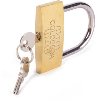 Stahlex Hangslot met 3 sleutels - 60 mm - messing - kofferslot - Hangsloten Bruin