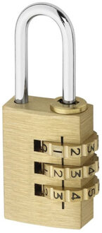 Stahlex Hangslot met Cijfercode Codeslot Cijferslot 22mm Tri-Circle Messing