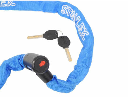 Stahlex Kettingslot - blauw - 120 cm - 2 sleutels - scooter / fiets - kabelslot - Fietssloten