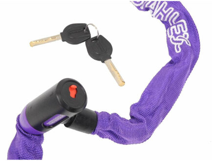 Stahlex Kettingslot - paars - 120 cm - 2 sleutels - scooter / fiets - kabelslot