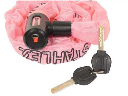 Stahlex Kettingslot - roze - 120 cm - 2 sleutels - scooter / fiets - kabelslot - Fietssloten