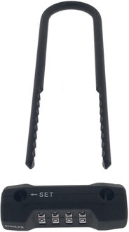 Stahlex superlock Fietsslot cijferslot/beugelslot- metaal - zwart -7,5 x 20 cm