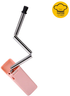 Stainless Steel 304 Straw Reusable Foldable Drinking Straws Portable Anti-scratch Travel Cutlery Straws with Cleaner Brush