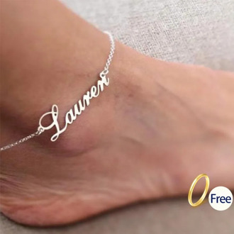 stainless steel anklet Personalized name ankle bracelet custom anklet bracelet prenom браслет на ногу bransoletka na noge