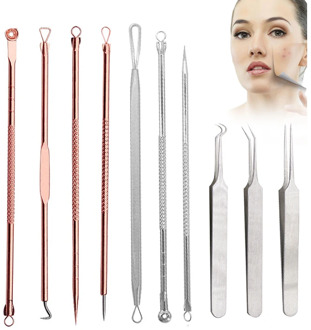 Stainless Steel Blackhead Acne Removal Needle Pore Cleaner Comedone Pimple Blemish Extractor Acne Tweezers Face Clean Skin Care