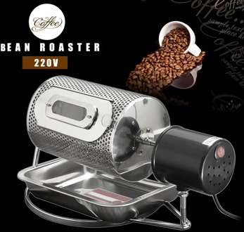 Stainless Steel Coffee Bean Roasting Machine Coffee Roaster Roller Baker 220V Tools Baking Fry Peanut Grain Nuts Dryer