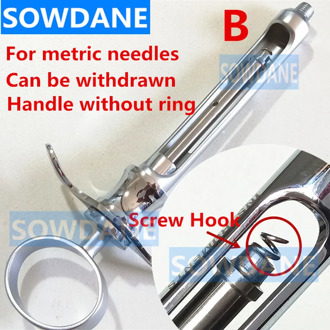 Stainless Steel Dental Aspirating Syringe Injector Dental Handle Ring Design Oral Care Dental Tool (For Metric Needle)