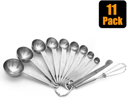 Stainless steel Measuring Spoons U-Taste 18/8 Stainless Steel Measuring Spoons Set of 11 Piece Dry and Liquid Ingredients