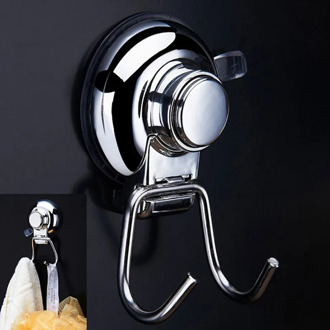 Stainless Steel Removable Vacuum Suction Cup Swivel Double Wall Hook Bathroom Kitchen Holder Hanger For Towel Robe