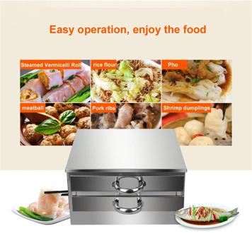 Stainless Steel Rice Noodle Roll Steamed Bun Steam Machine Vermicelli Roll Steaming Furnace Steamer Home Use 2 layer
