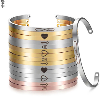 Stainless Steel Rose Gold Positive Inspirational Design Bracelet Engraved Quote Mantra Bracelet & Cuff Bangle For Lovers SL-014