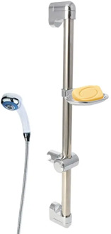 Stainless Steel Shower Head Holding Rod With Soap Box Adjustable Lifting Rods