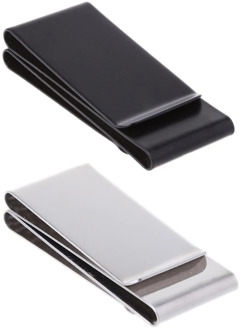 Stainless Steel Slim Double-sided Money Clip Purse Wallet Credit Card ID Holder C90E