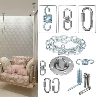 Stainless steel Swing Chair Hooks Swivel Hook for Hammock 700 lb 360° Hammock Hanging Hook Kit Ceiling Mount Spring Snap