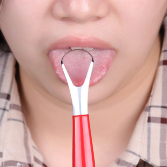 Stainless Steel Tongue Scraper Adult To Remove Bad Breath Fresh Breath Oral Care Tongue Scraper Plastic Handle Tongue Cleaner