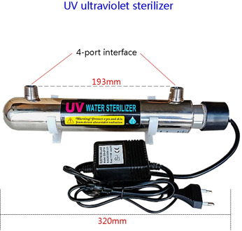 Stainless Steel UV Water Sterilizer Ultraviolet Tube Lamp Direct Drink Water Disinfection Filter Aquarium Fish Tank Purifier