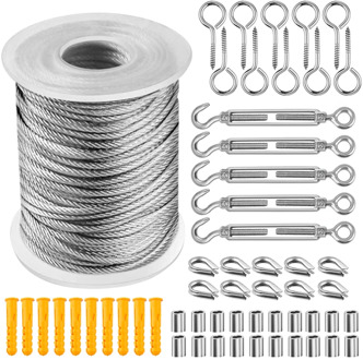 Stainless Steel Wire Rope Steel Cable Stainless Wire Package with Accessories Steel Wire Wire Rope ClipsCable Railing Kit