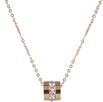 Stalen buis choker met Swarovski kristallen WV-VN8Z-XF76 voor dames Roze