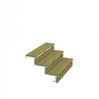 Stalen Buitentrap 3 Treden - 34,2º - 120 CM Breed Black