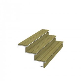 Stalen Buitentrap 3 Treden - 34,2º - 180 CM Breed Black