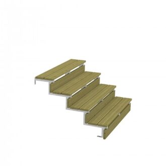 Stalen Buitentrap 4 Treden - 34,2º - 120 CM Breed Black