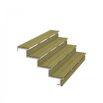 Stalen Buitentrap 4 Treden - 34,2º - 180 CM Breed Black