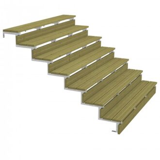 Stalen Buitentrap 7 Treden - 34,2º - 180 CM Breed Black