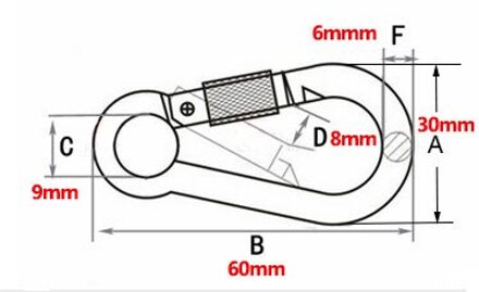 Stalen Clip Link Buckle Zware Karabijnhaak Clip Carabiner Spring Snap Haak Voor Camping Wandelen Hangmat 304 Rvs met vrouw M6x60