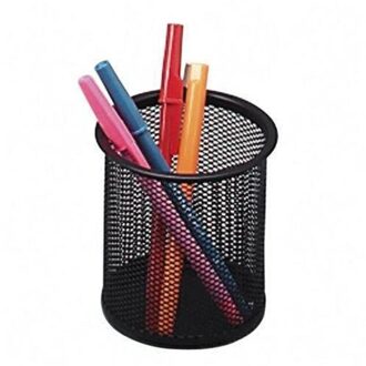 Stalen Metalen Mesh Cilinder Pen Houders Pen Potlood Gum Briefpapier Houder Container Pen Cas Pennenhouder Desk Organizer