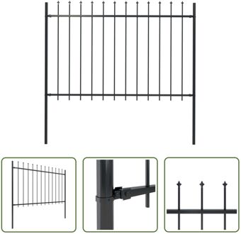 Stalen Tuinhek - 170x170 cm - Zwart - 1 Schuttingpaneel - 2 Palen